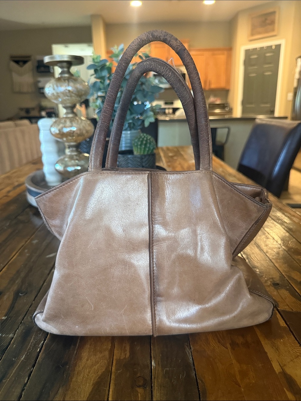 Hobo Brown Leather Tote Handbag